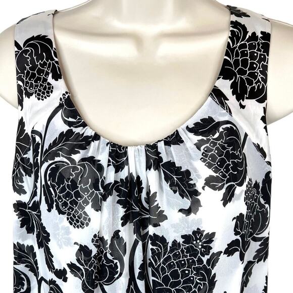 WHBM Shift Dress Floral Print in Black and White Size 6 - Picture 2 of 12